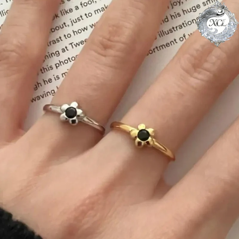 

Новое кольцо XCL из стерлингового серебра S925 с романтическим золотым покрытием, открытое, в форме цветка, для женщин, элегантное, эффектное, для вечеринок, женское ювелирное украшение