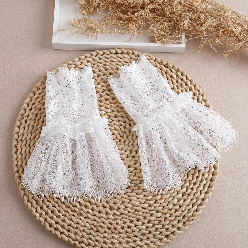 Fashion All-match Ruffle Fake Sleeve Lolita Pleated Detachable Sleeve Cuffs Sun Protection Lace Cuffs Wedding Dress Accessories