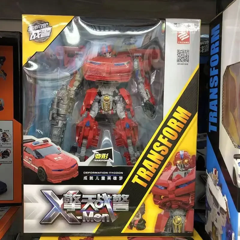 

11‘’Transforming Police Car Robot Toy - Action Figure Model Kit for Boys, Kids Gift,High-Quality Collectible with Movable Joints