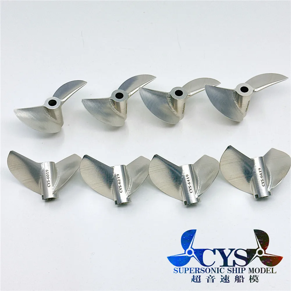 Dia 60/62/64/66/68mm Inner Hole 6.35mm 2-Blade Paddle Pitch 1.9 Aluminum Alloy Propeller for 1-2Meters RC Boat Props Replace