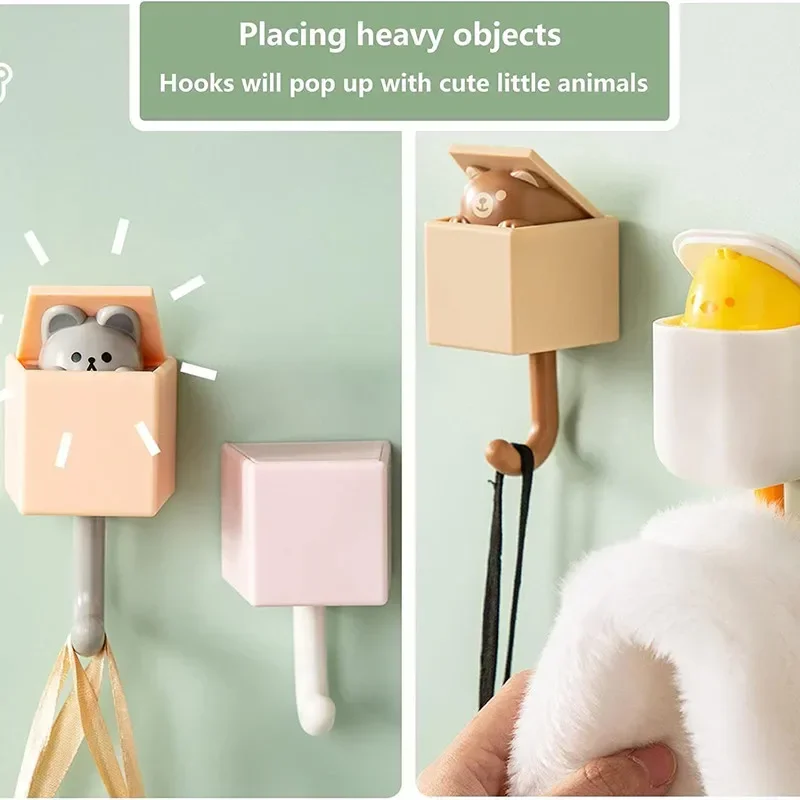 1pc Creative Cat Hook, Cute Seamless Dormitory Bedroom Door Hangers Hooks, Key Umbrella Towel Cap Coat Rack Wall Decoration