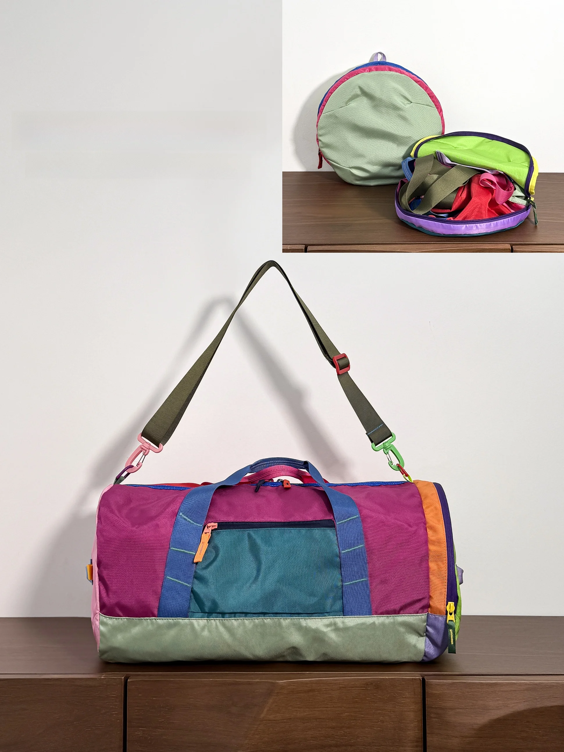 

Foldable Large Capaci Dopane Color Fitn Travel Bag Casual Sport Lage Bag Leisure Travel Bag by Guodi Nylon Material