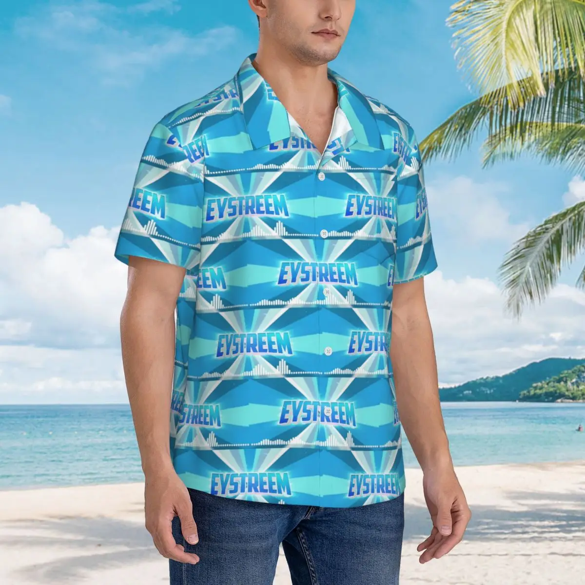 

Funny EYstreem Hawaiian Shirts Fashion Men Short Sleeve Shirt for Summer Beach Men's Button Tops