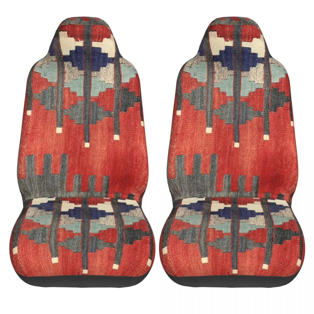 Boho Aztec Universal Car Seat Cover Waterproof Women Ethnic Persian Tribal Front Rear Flocking Cloth Cushion Car Styling