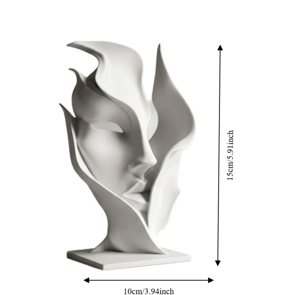 Funny Artistic Sense Half Face Sculpture 3D Printed Figurine Facial Ornaments Statue Home Decoration Living Room