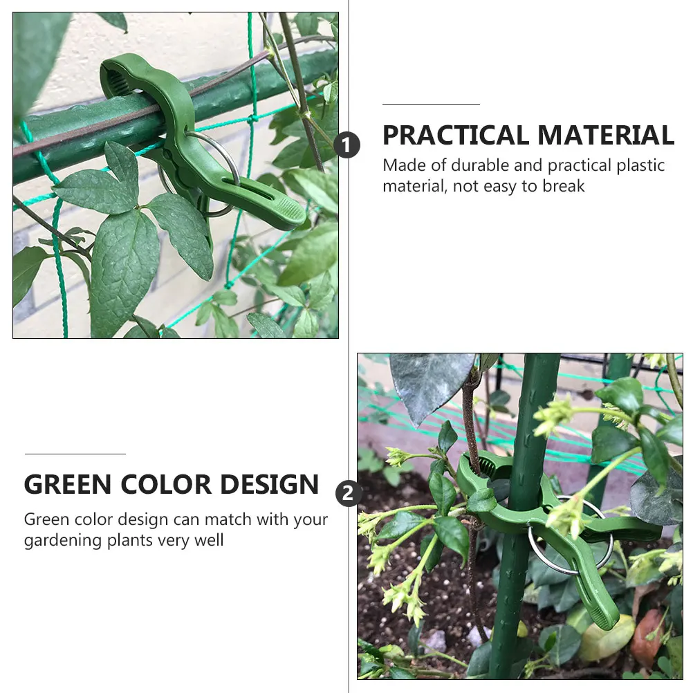 

10 Pcs Orchid Clips Plant Fixing Gardening Tools Durable Plastic Easy Install Green Color/Branch Fixtures/Potted Plants