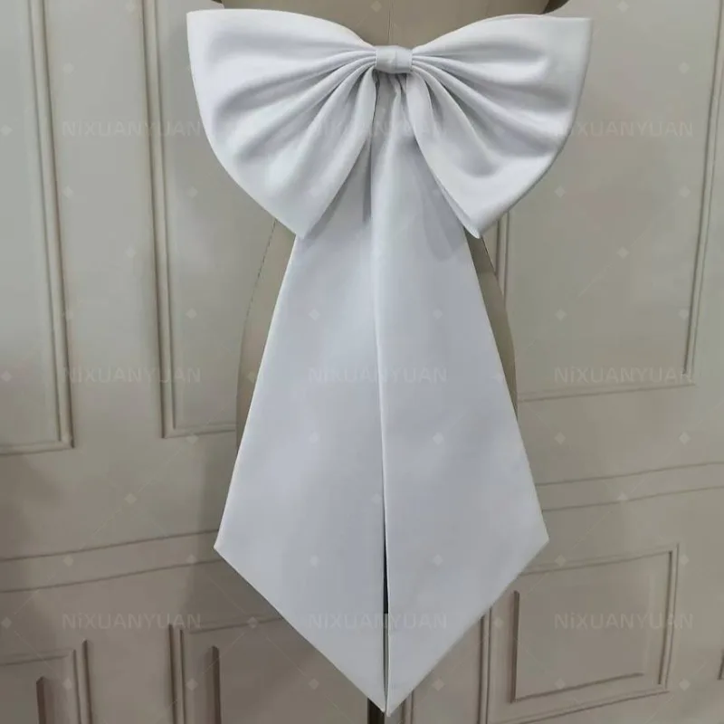 Braut-Satin-Schleife für Hochzeitskleid-Knoten, separater, abnehmbarer langer Satin-Knoten-Kleidergürtel