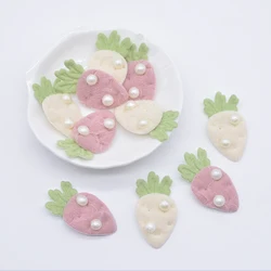 20Pcs 2*3.7cm Cartoon Carrot Applique for Handmade Clothes Hat Shoes Cloth Fabric Sewing Patches DIY Headwear Accessorres