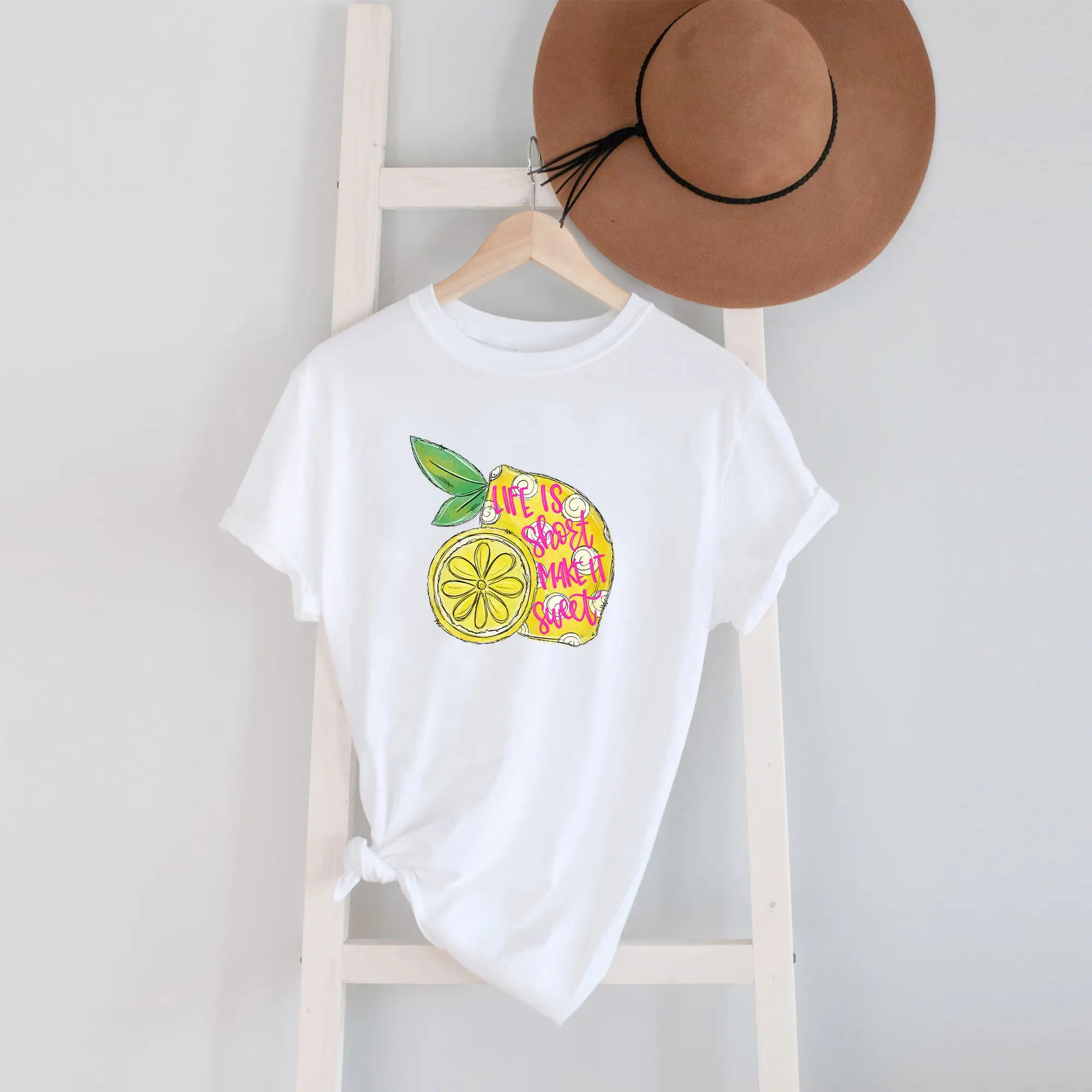 Sweet Lemon T Shirt Life Is Short Make It Citrus Fruit Print Cute Vacation