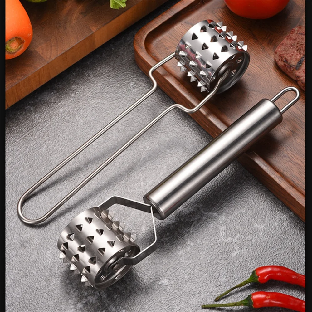 Stainless Steel Meat Tenderizer Chopper Roller Hammer For Steak Knock-Sided Pork Pounders Cooking Kitchen Tools