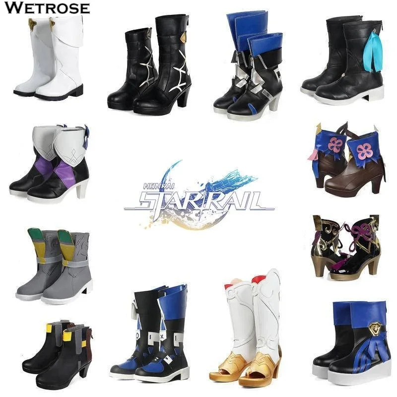 【Wetrose】honkai star rail cosplay shoes Bailu Silver Wolf Yukong fuxuan Herta Seele March 7th blade Fu Xuan himeko boots heels