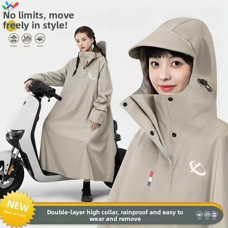 

Утолщенный удлиненный дождевик для велосипедистов, унисекс, для взрослых, дышащая верхняя одежда из ткани Оксфорд, дождевой костюм для мужчин и...