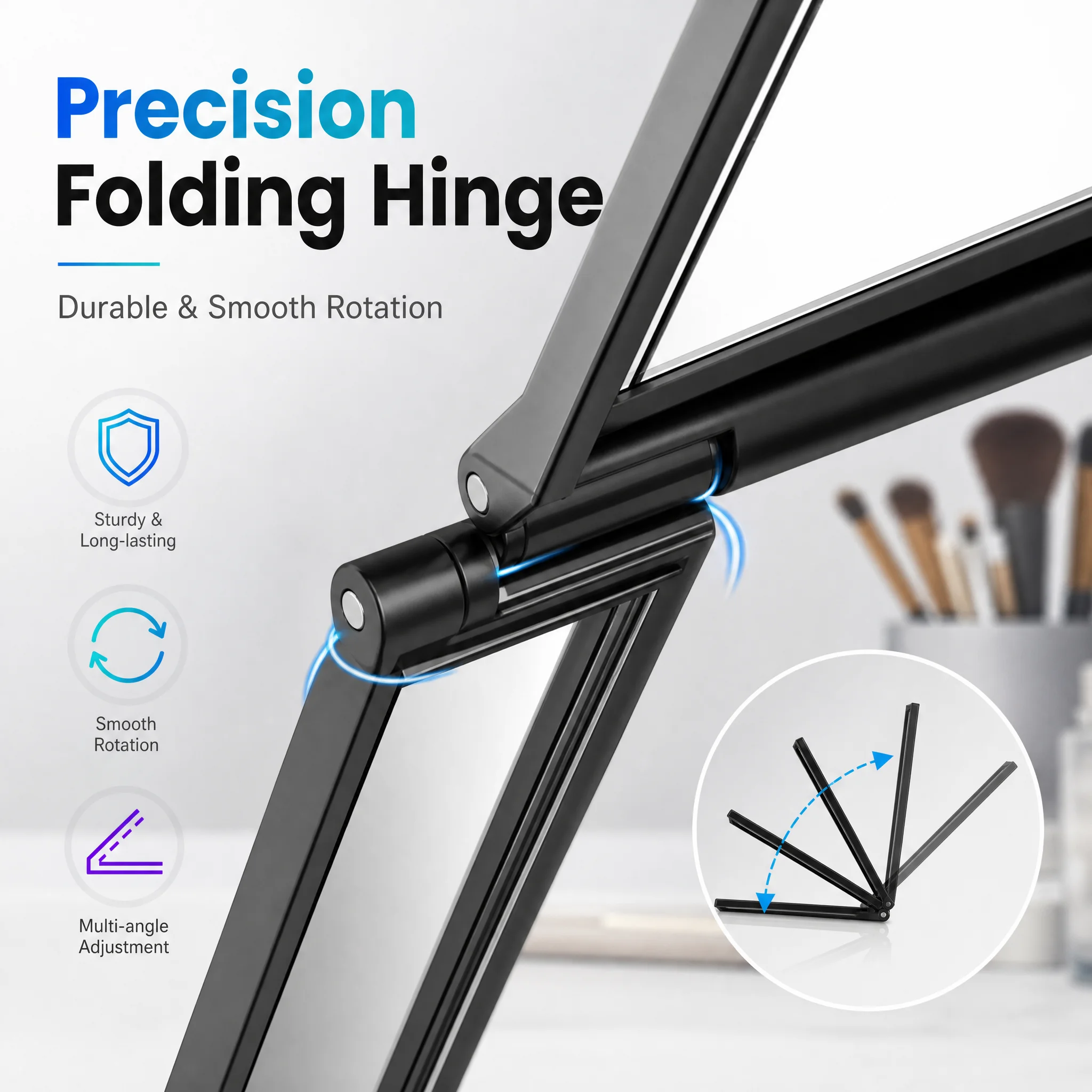 Portable 4-Sided Folding Mirror HD Vanity Mirror for Hair Styling & Makeup