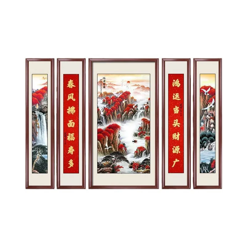 

The auspicious star shines brightly, the God of Wealth Zhongtang Painter Rural Hall Decoration