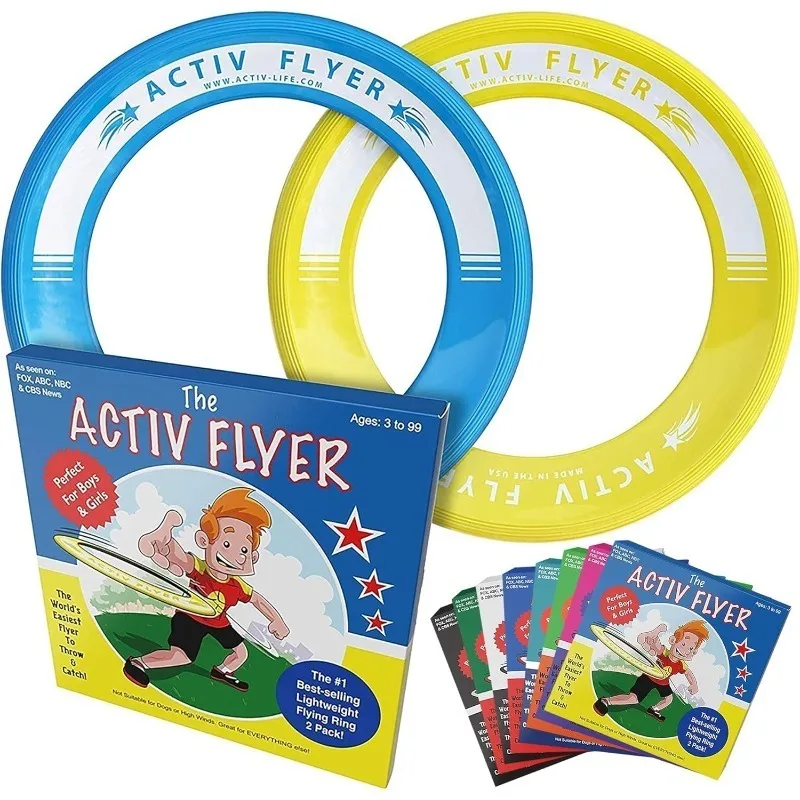 

Activ Life ’s Flying Rings (2 Pack) They Fly Straight & Don’t Hurt, 80% Lighter Than Standard Rings - Replace Screen Time with H