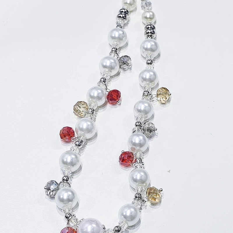 الإبداعية اللؤلؤ منقطة لامعة مطرز حقيبة الهاتف المحمول الحبل المألوف تنوعا الهاتف المحمول الحبل قلادة الملحقات #6