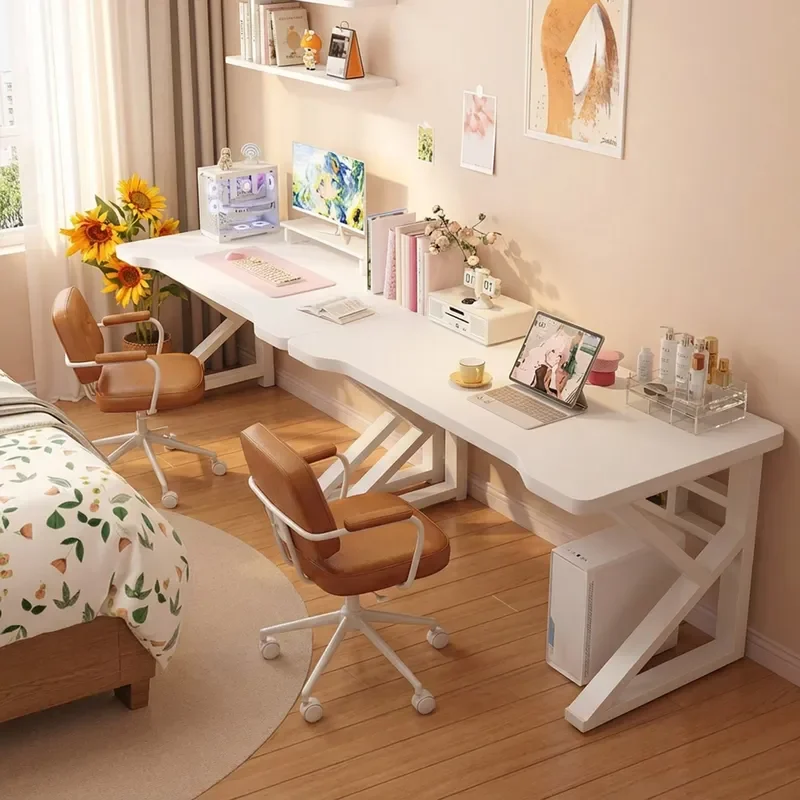 Sturdy Dual Monitor Gaming Desk Long Wall Mounted Computer Table for Bedroom Home Office Simple Modern Workstation