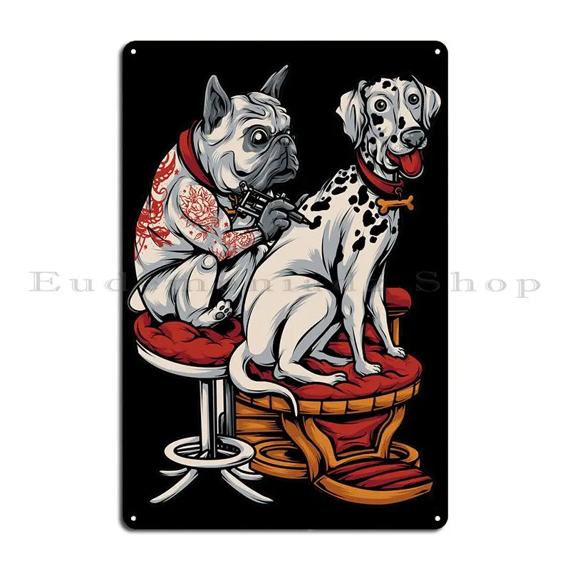 Dalmatian Dog Tattoo Metal Plaque Poster Pub Plates Plaques Create Cave Printing Tin Sign Poster