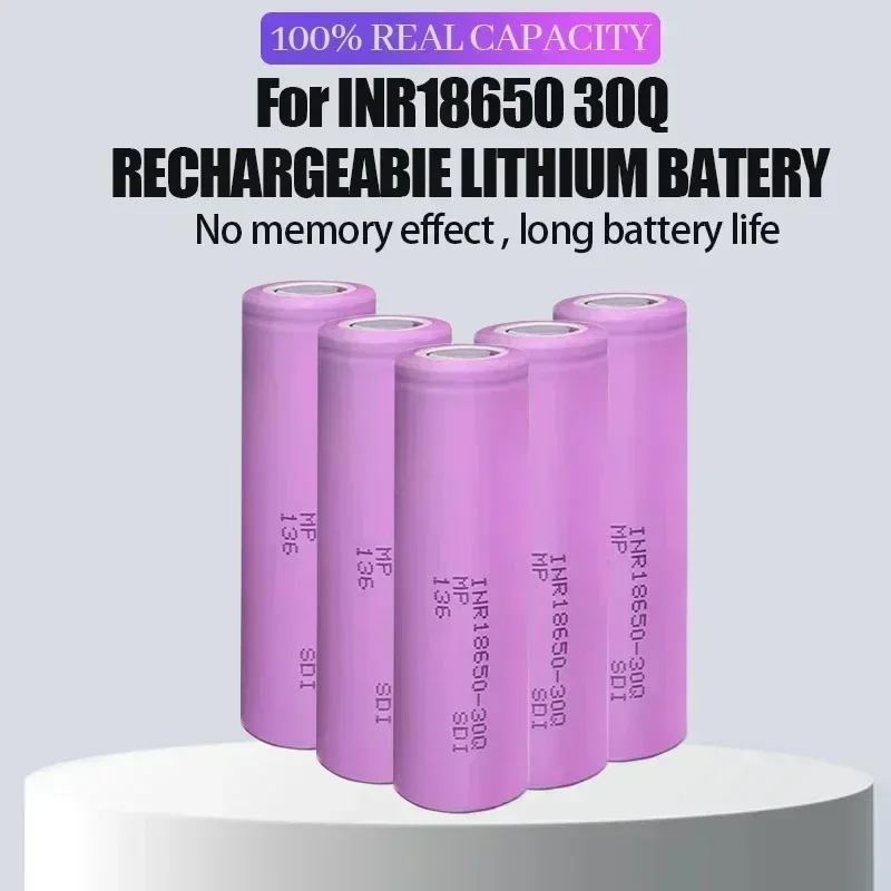 

100% Original INR 18650 battery 3.7V 3000mAh INR18650 30Q li-ion Rechargeable Batteries Hight Power Discharge 30A Larger Current