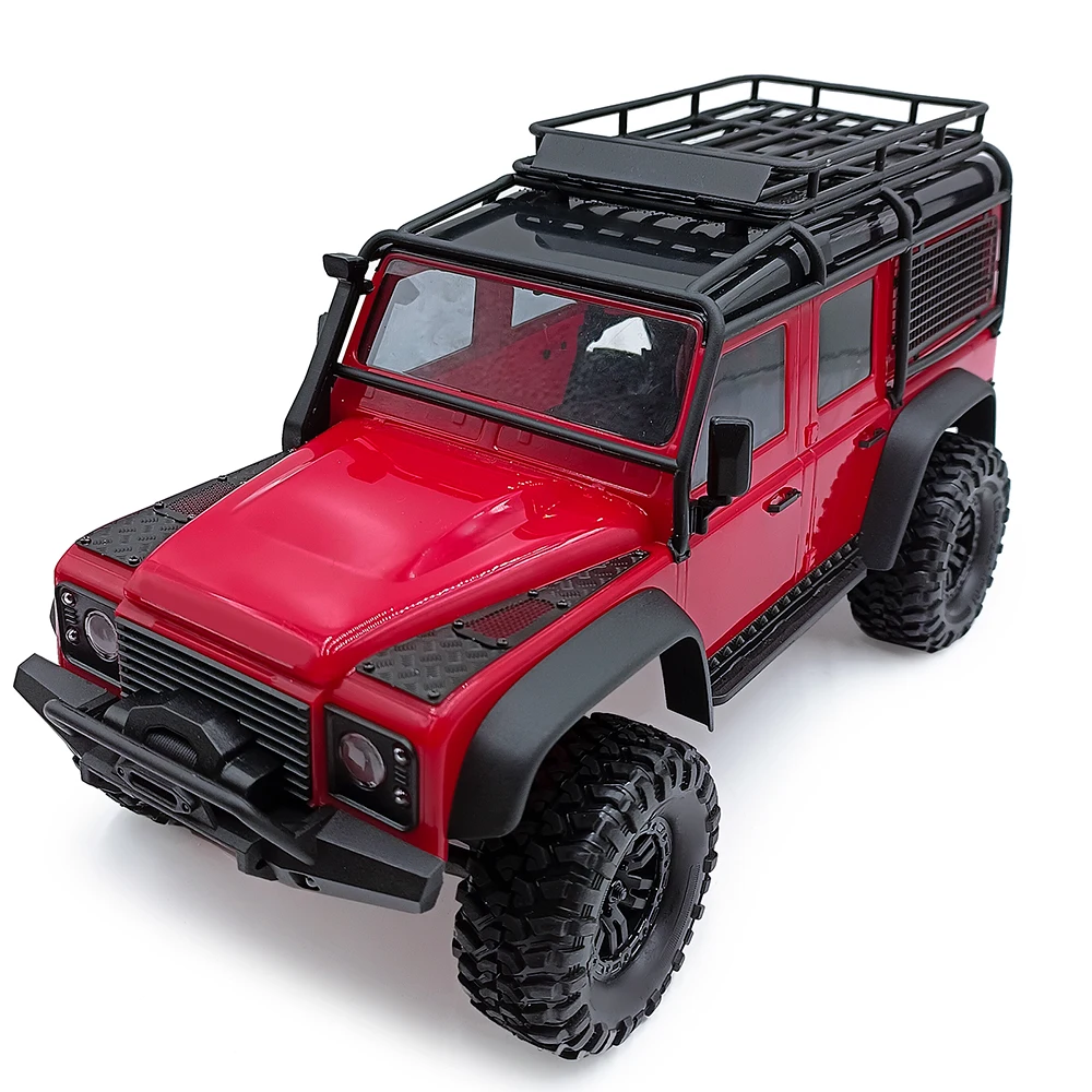 YEAHRUN Metal Skid Plate Side Skirt Intake Grille Trim Tail Door Anti-Scratch Plate for 1/18 RC Crawler TRX4M Defender Parts