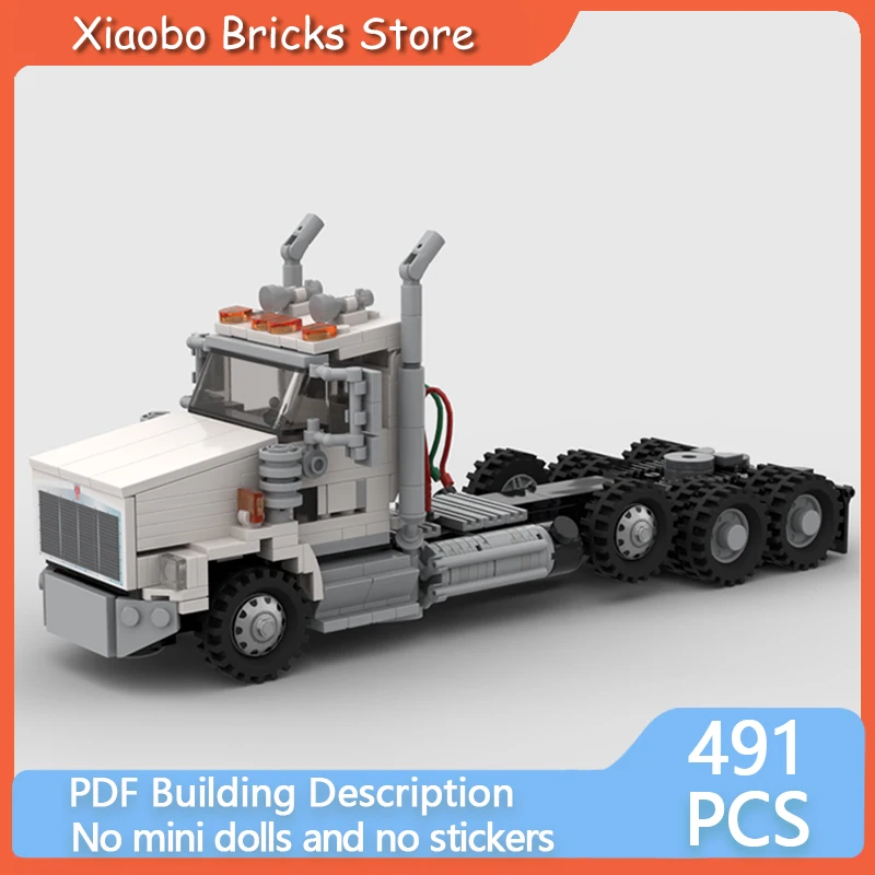

City Service Car Model MOC Building Bricks T800W Heavy Semi Cab Modular Technology Gifts Holiday Assemble Children Toys Suit