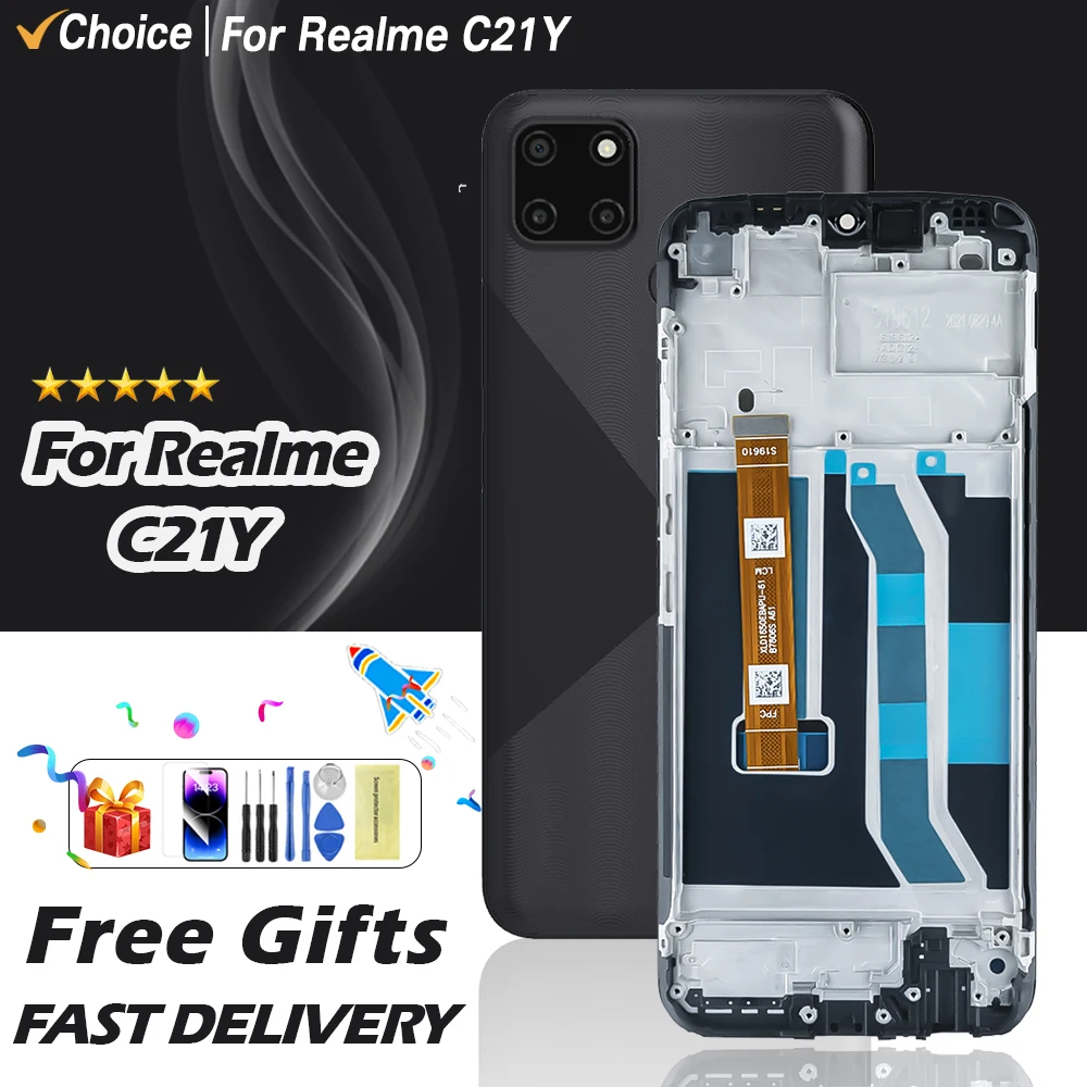 6.5'' Original Realme C21Y Display Screen, For OPPO Realme C21Y RMX3261 RMX3263 Lcd Display Touch Screen Digitizer Replacement