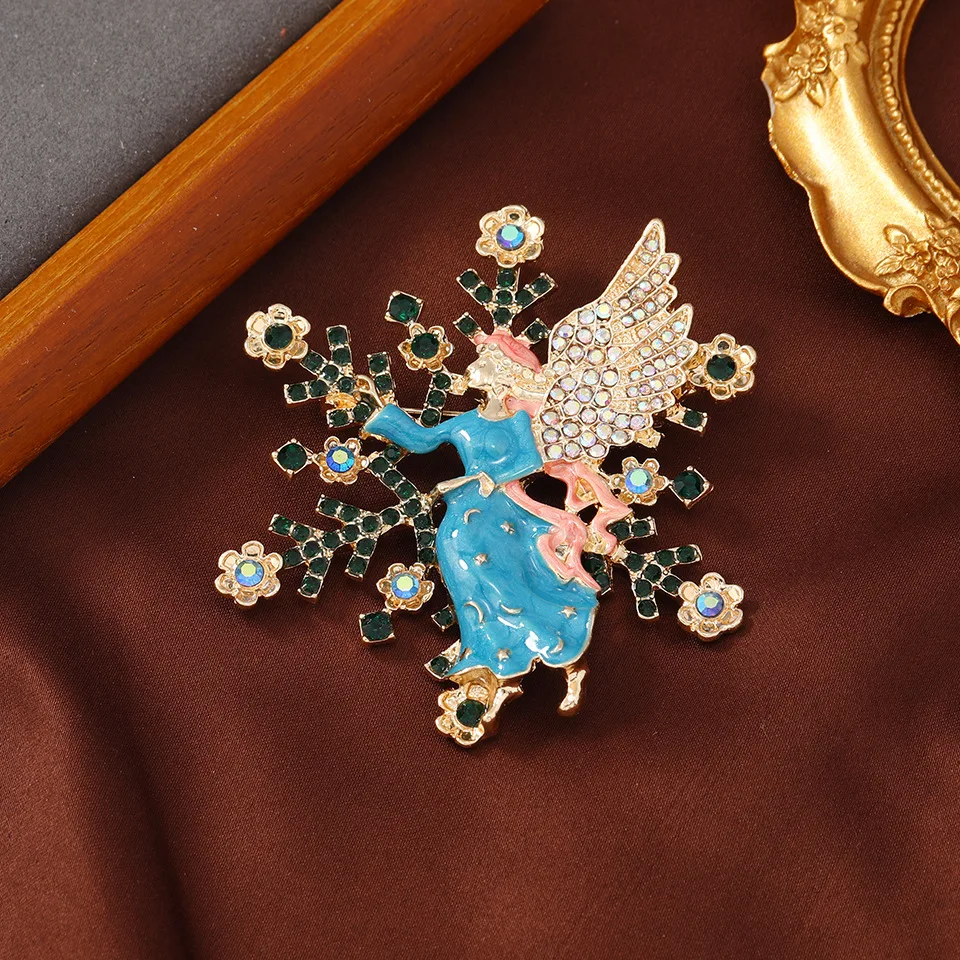 

Fashion Creative Genie Enamel Brooches For Women Men Vintage Retro Exqusite Badges Pins Unisex Angel Middle Design Buckle Brooch