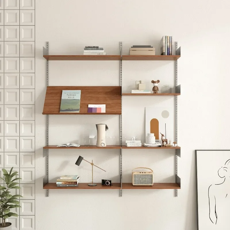 Shelf Creative Track Bookshelf Nordic Wall Shelf Solid Wood Wall Mounted Storage Shelf