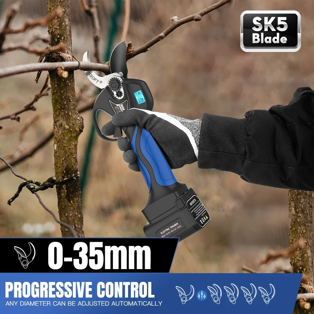 Electric Pruning Shear with LED display screen ,Cordless Power Pruner for Gardening Orchards Vineyards and olive trees