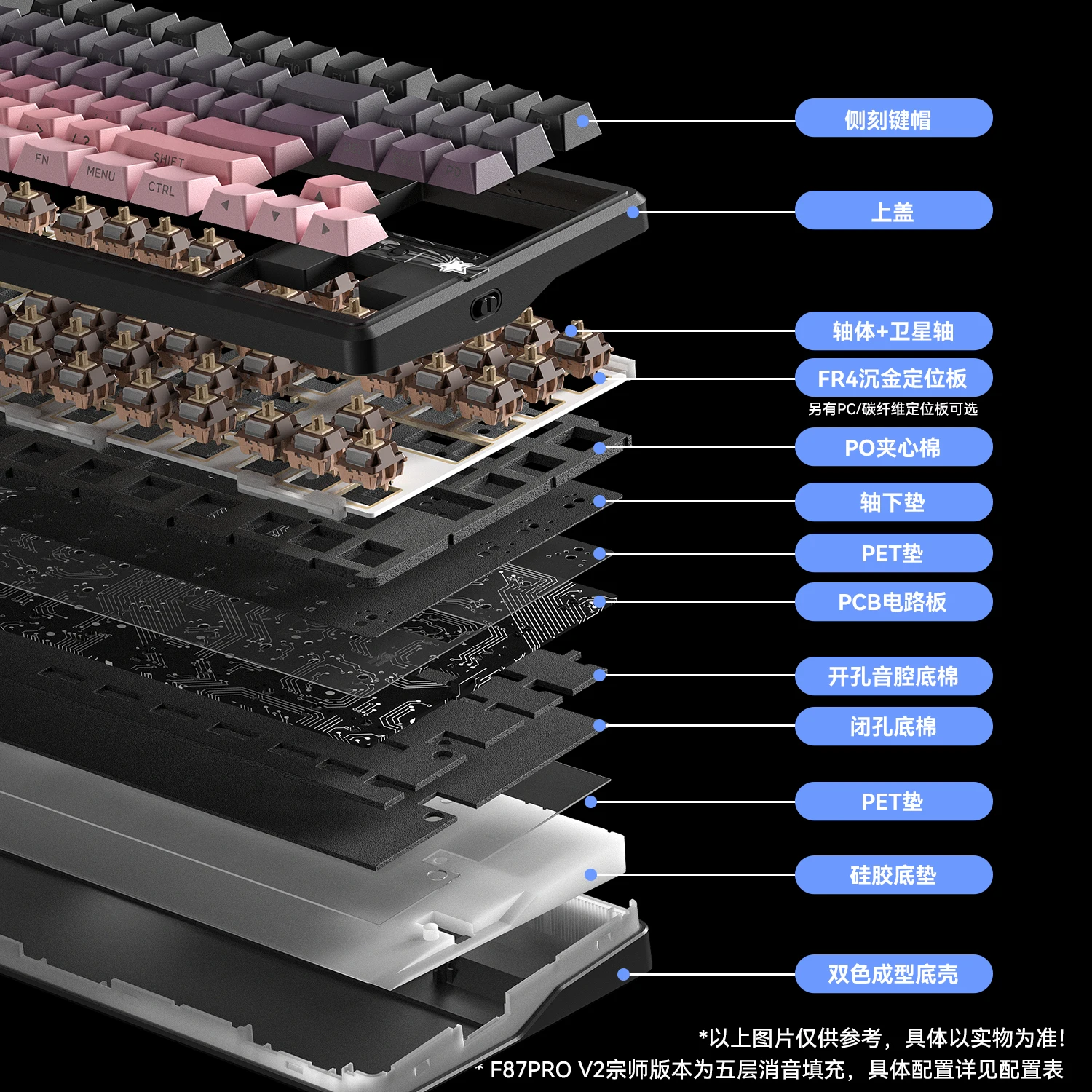 

AULA F87Pro V2 Mechanical Keyboard Three Mode Wireless Gaming Keyboard PBT RGB 8000mAh Gasket Accessories Mac Pc Gamer Keyboard