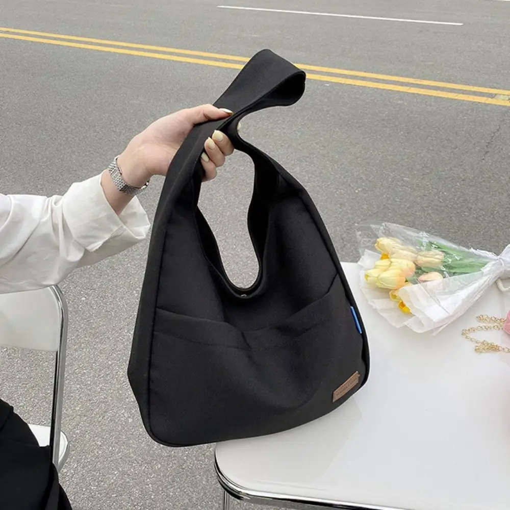 

Простые сумки-тоут большой вместимости, квадратная водонепроницаемая парусиновая сумка на плечо, однотонная школьная сумка в японском стиле для подростков, покупок