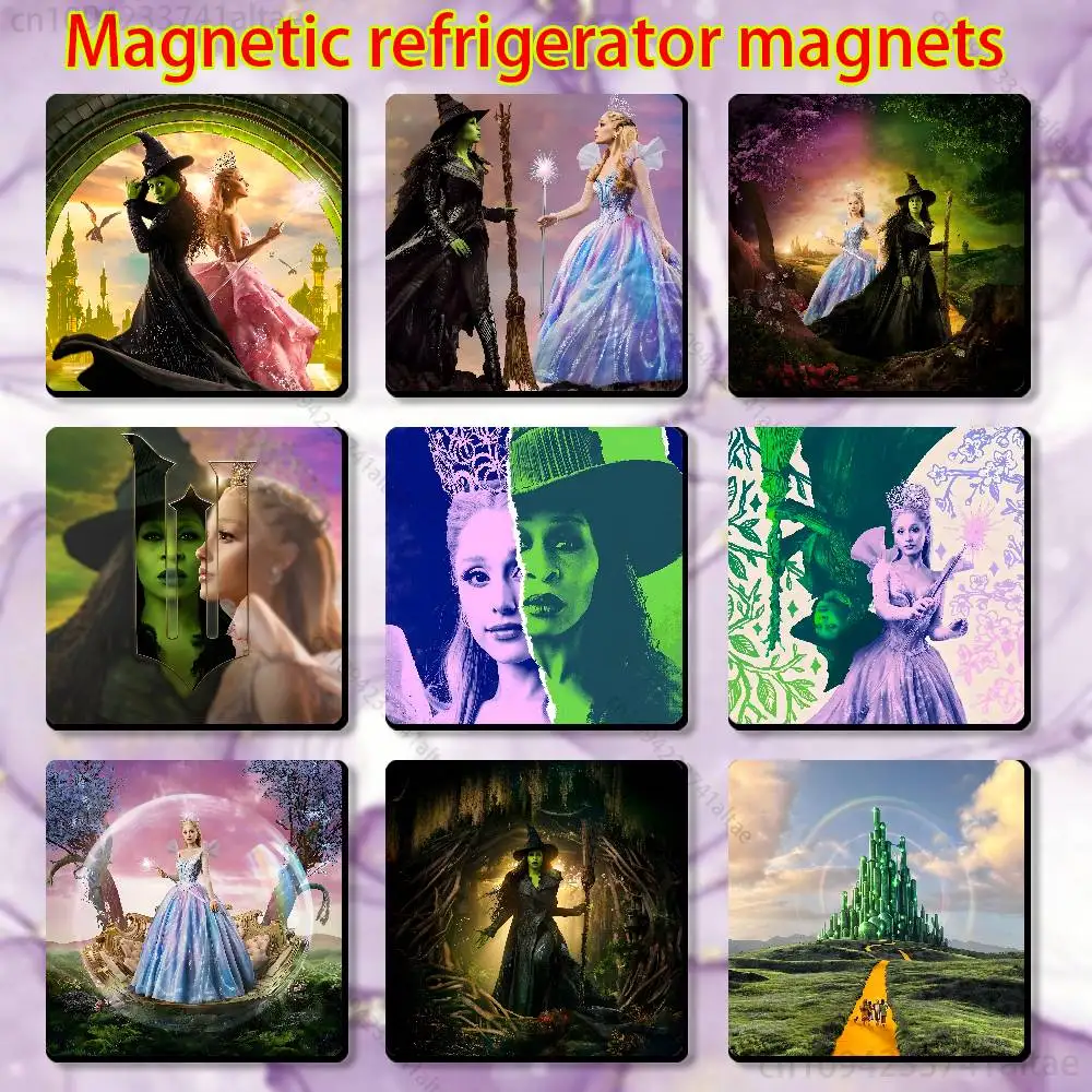 

W-Wicked Musical Green Pink Sign Fridge Magnets - Creative Miniature DIY Magnetic Decorations for Home Accessories