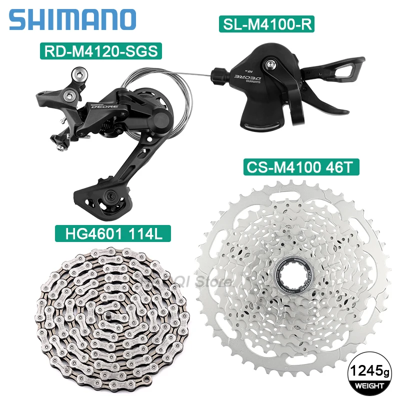 

Shimano Deore SL-4100 Shifter Lever RD-M4120 MTB Bike Derailleurs Groupset KMC X10 Bike 10 Speed CS-M4100 42T 46 T HG4601 116L