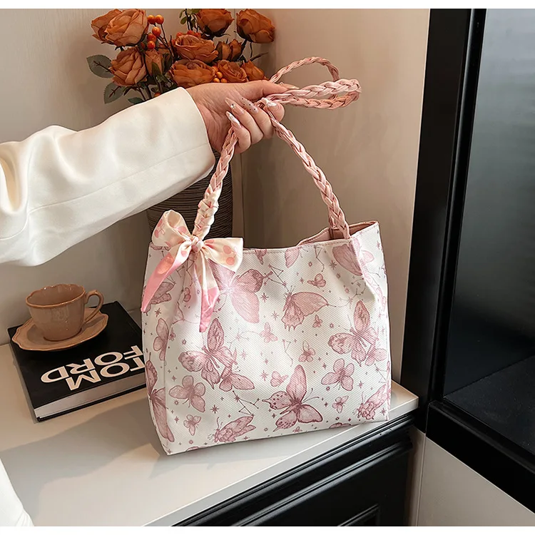 

Large Capacity Bow Shoulder Bag 2025 Women Lightweight PU Leather Underarm Purse Work School Commuting Tote Spacious Carryall
