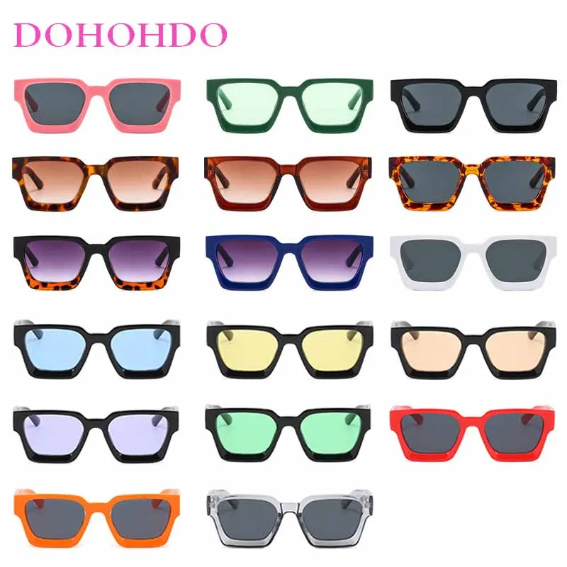 DOHOHDO New Fashion UV400 Square Sunglasses Men Women Brand Designer Sunglasses Male Female Retro Shades Rectangle Oculos De Sol