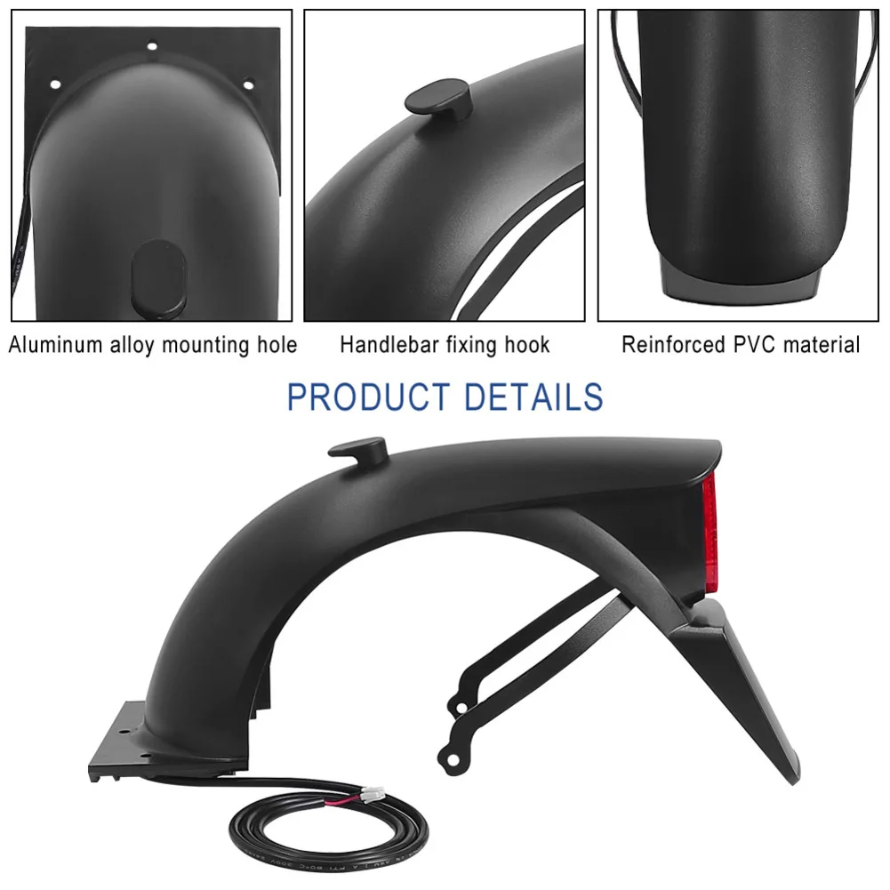 

Rear Fenders With Bracket & Taillight For Ninebot E2/E2 Plus Electric Scooter Robust ABS Plastic Mud/Water Protection