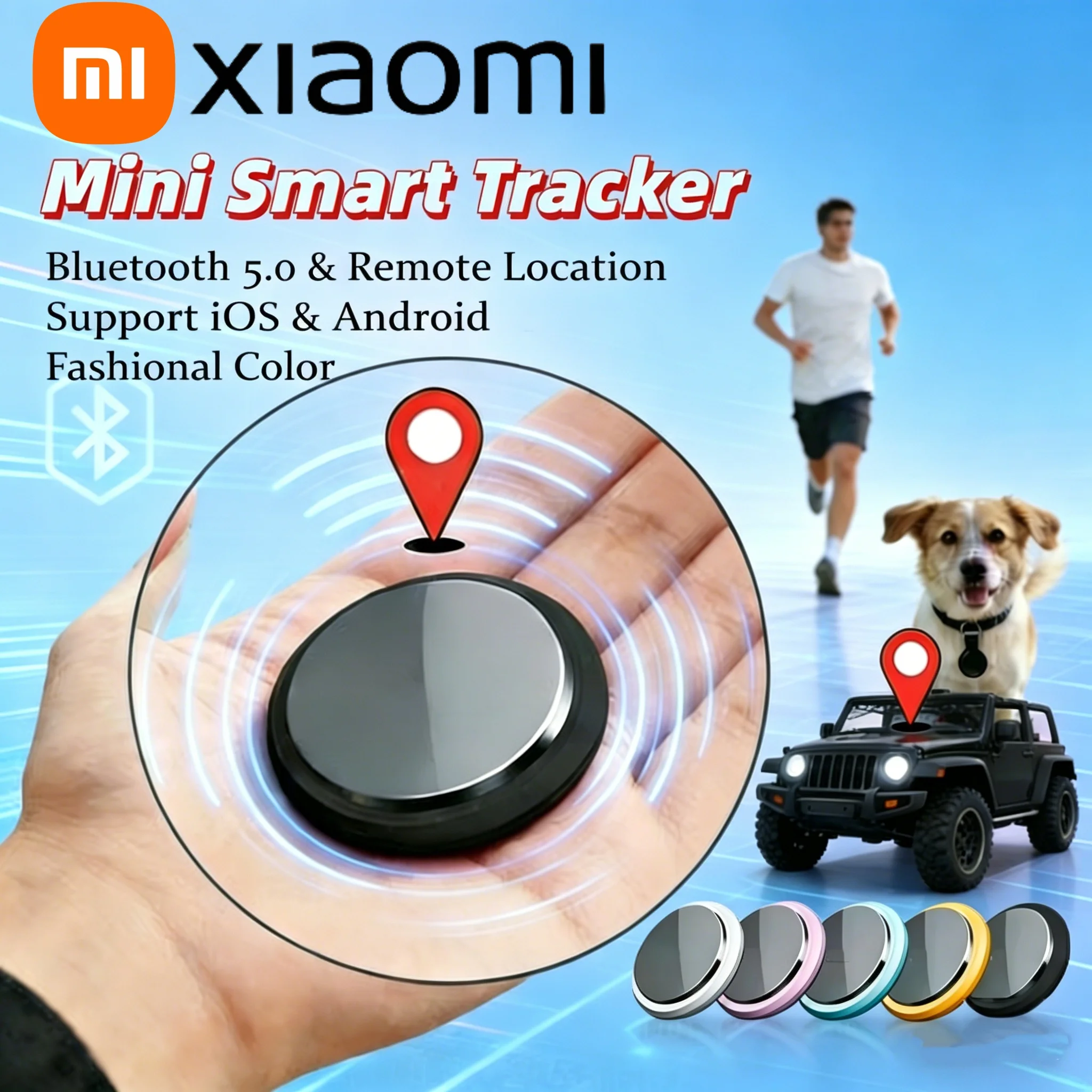 Mini rastreador GPS inteligente, dispositivo de recordatorio antipérdida para mascotas, bolsa, billetera, Bluetooth, localizador portátil, localizador de seguimiento de etiquetas de aire