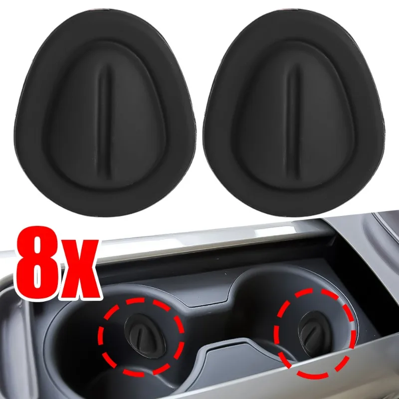 Car Water Cup Groove Silicone Pad Auto Mounted Shock Absorber Water Cup Limiter Universal Anti-collision Noise Reduction Decal