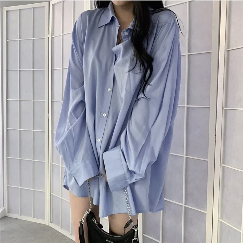 

White Shirts Women Summer Thin Simple Solid Casual Button Blouse Female Korean Fashion Loose Basic Chiffon Shirt Блузка Женская