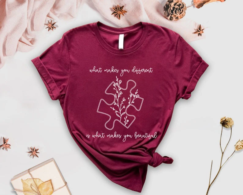 Camiseta con estampado de estética y2k para profesor de autismo, camisa con estampado de neurodiversidad