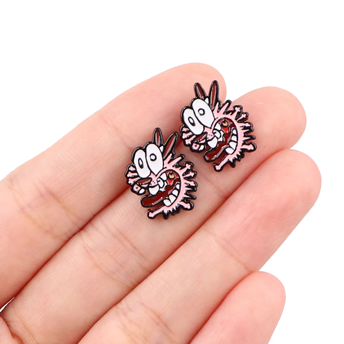 Cartoon Funny Dog Enamel Earrings for Girls Womens Cute Anime Stainless Steel Earring Ear Stud Cosplay Fashion Accessories