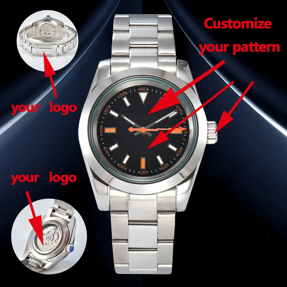 

39MM Men's Watch NH35 Automatic Mechanical Luxury Men's Watch NH35 Stainless Steel Case sapphire crystal Lightning Watch