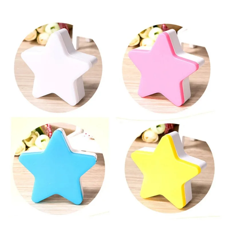 Mini Star LED Night Light AC110/220V Pulg-in Wall Socket Bedside Lamp EU/US Light Sensor Control Novelty Children Night Lamp B