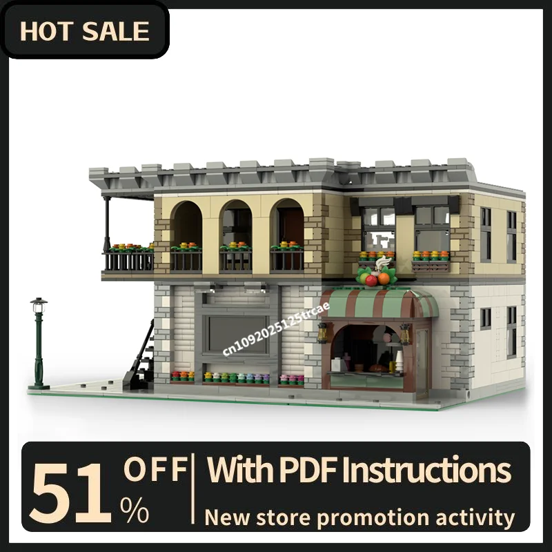 

Новинка, 2566 шт., город, вид на улицу, модульные комплекты, модель Queer Eye, строительные блоки, креативные идеи «сделай сам», детские игрушки, подарок на день рождения