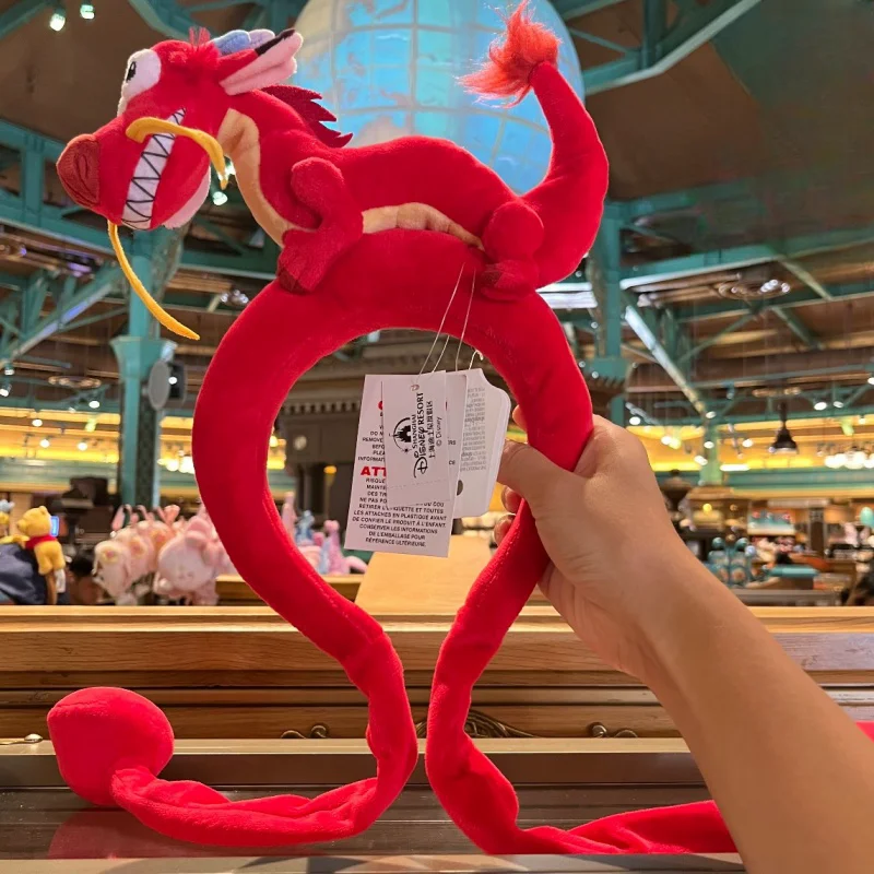 Disney Original 2024 Disneyland New Year Mushu Dragon Airbag Headband Headband Accessories Year Of The Dragon Gift