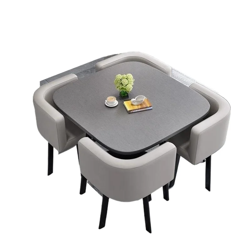 

Modern Casual Square Dining Table 4 Chair Set