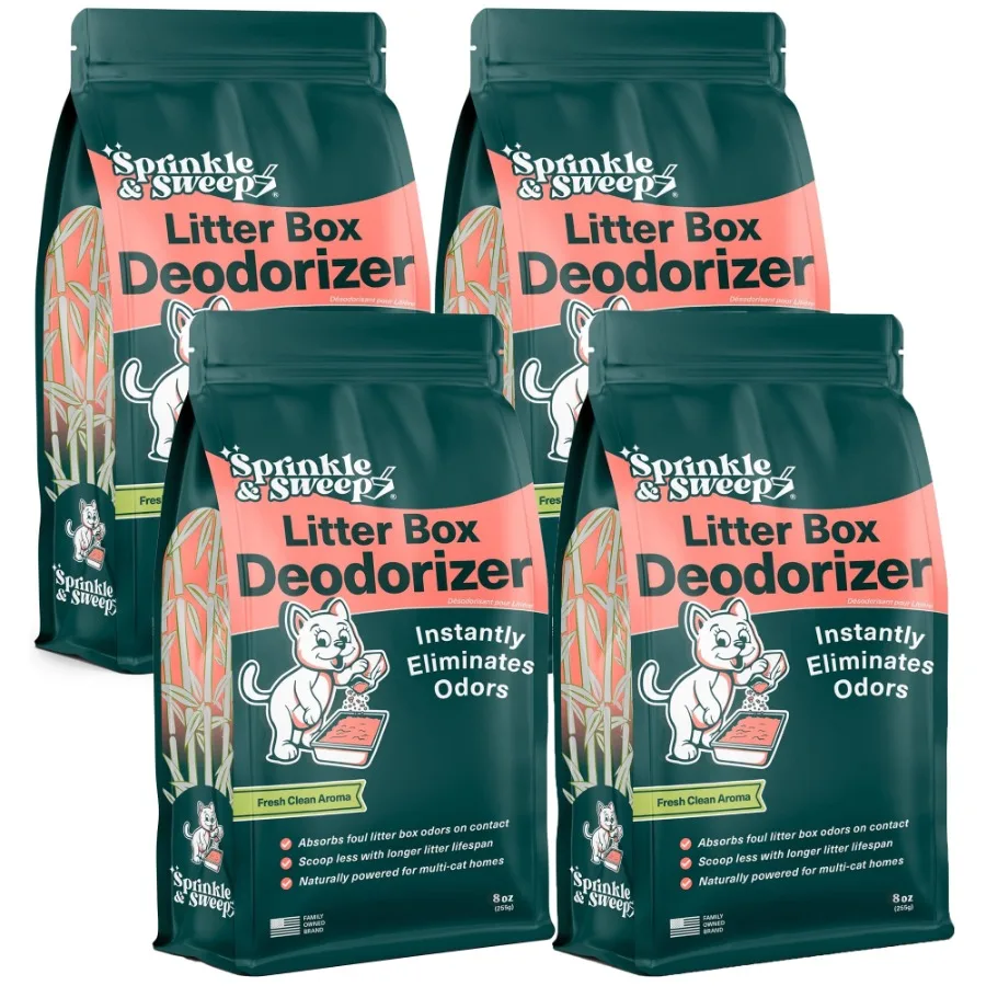 

: Litter Box Deodorizer - 4 Pack, 8oz Bags - Cat and Kitten Home Odor Neutralizer, Ultra-Absorbent Formula, Non-Toxic, Pet Smel