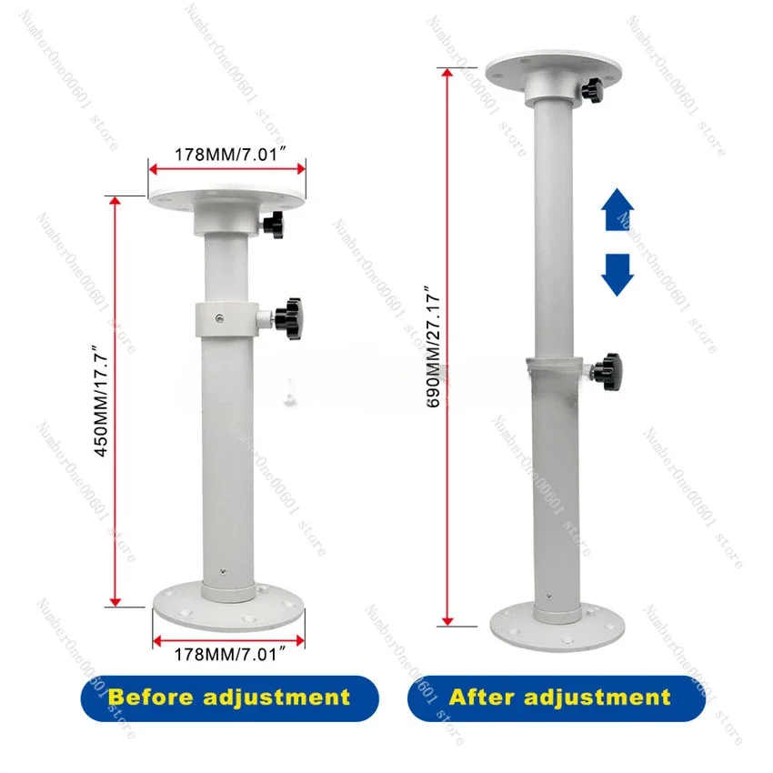 450-690mm Adjustable Table Pedestal Detachable Table Stand Leg Base Mount Frame Aluminum Alloy Table Base Kit for RV Boat Yacht