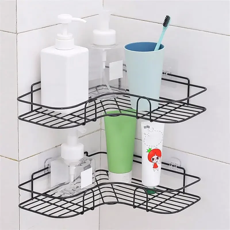 Iron Triangle Rack For Kitchen Bathroom Storage Rack Thickened Love Corner Rack Storage Rack Durable