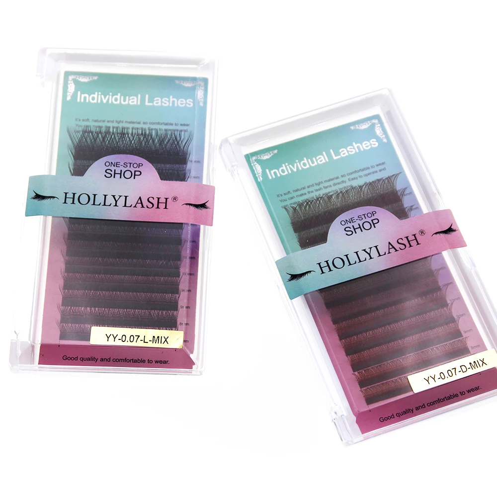 Hollylash Nieuwe Aankomst Yy Vorm Wimpers Uitbreiding Natuurlijke En Zachte C/D/Cc/Dd Make Individual Lashes groothandel/Supplies